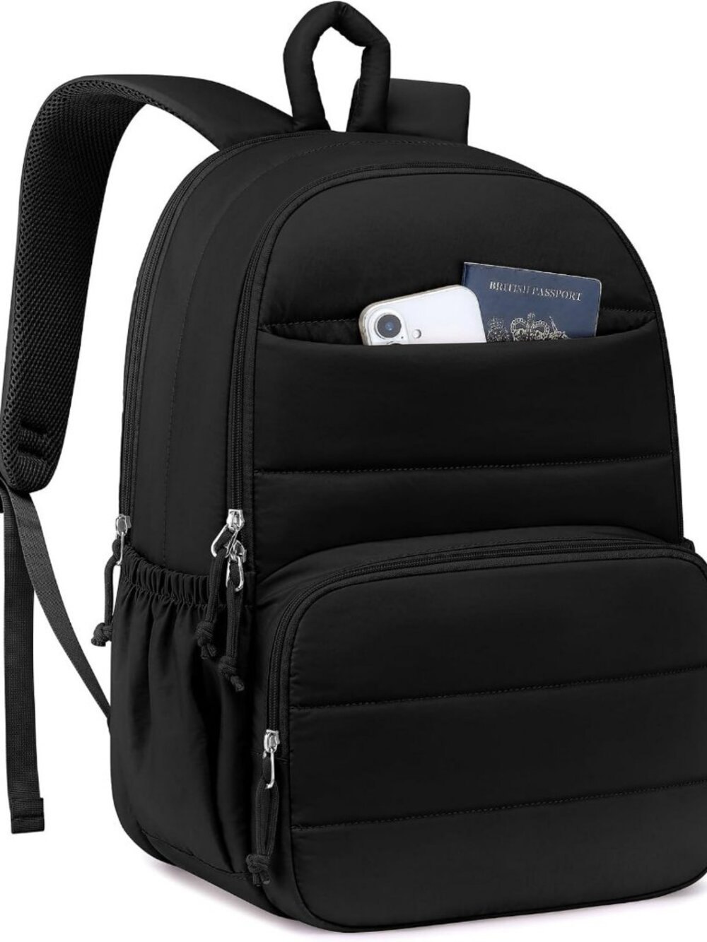 Stylish Water-Resistant Travel Laptop Backpack for Women | 17.3" Quilted Bookbag
